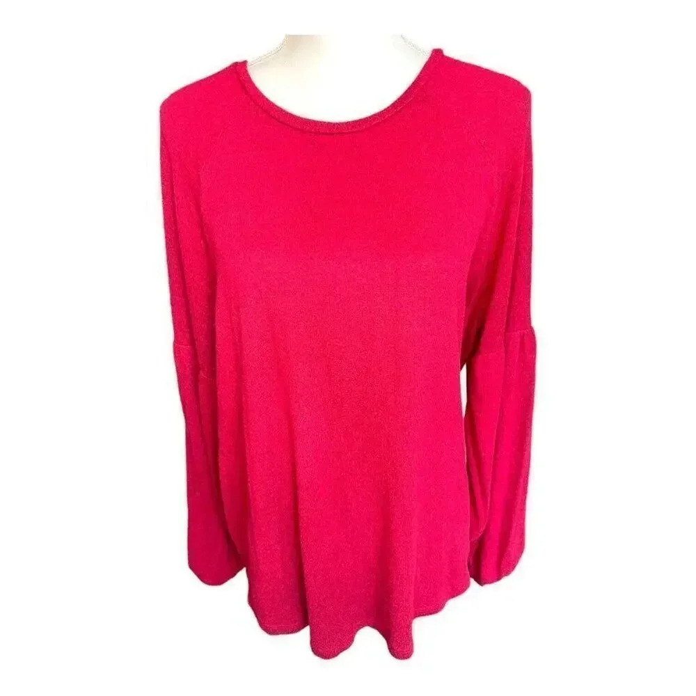 Old Navy Luxe Women’s Large Red Long Sleeved Pullover With Bell Sleeves